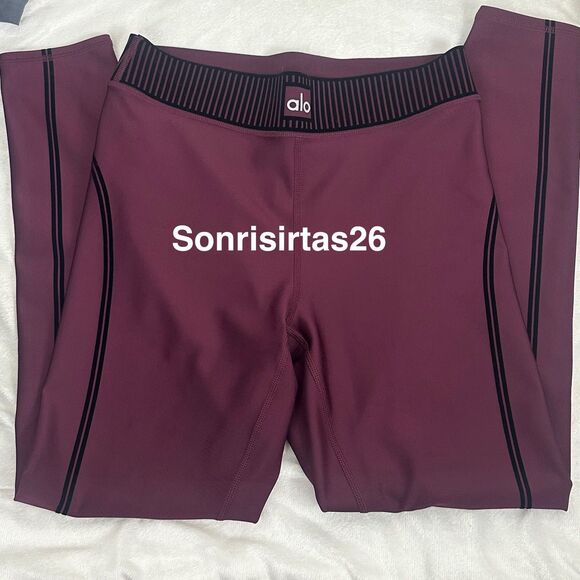 Alo Yoga Airlift HW 7/8 Line Up Legging in Burgundy Sold Out Limited Edition - Picture 5 of 8